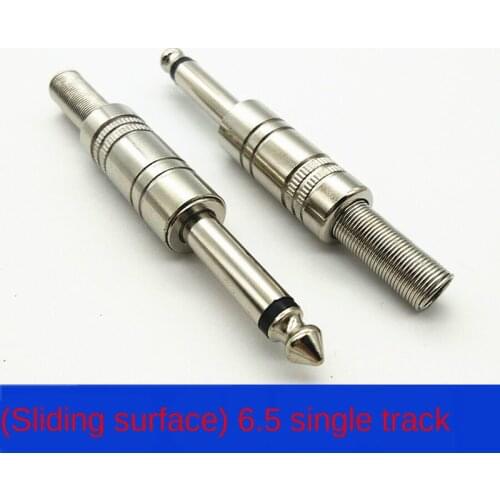 Metal Nickel-Plated Sliding Surface 6.5 Single Track Plug Audio Plug Microphone Plug Large Two-Core 6.35 Plug