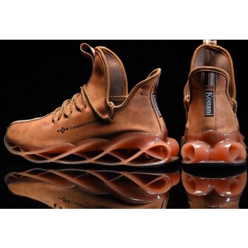 Men Casual Shoes Leather Sneakers Unique Blade Sole High-quality Cushioning Outdoor Athletic Jogging Off white Shoes Scarpe Uomo