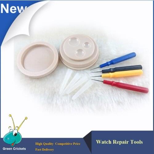 Latest Watch Repair Tool Watch drop oiler set, Plasct Watch Oil Dish with 4 pieces oil-pin for watchmaker reparing