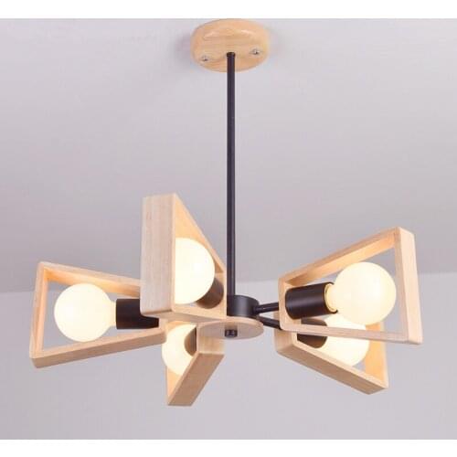 New Modern wood Pendant Light Nordic Style Suspension Luminaire Hanging Lamp Vintage Pendant Lamp Rustic Wood Light Lampshade