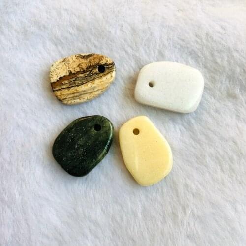Wholesale 4Pcs mixed Natural Stone Pendant Healing Chakra Stone Penant,approx 18x25mm Healing stone Pendant Beads