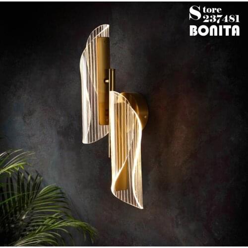 Light luxury wall lamp Ribbon Acrylic Streamer sconces light Glowing lines led wall light lighting adjustable Modern