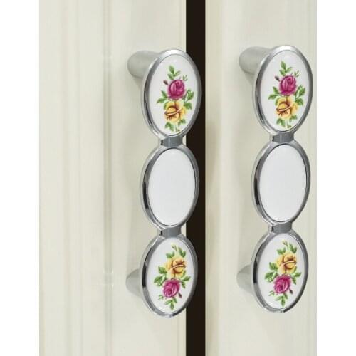 2PCS Free Shipping 96MM Funiture Handles American TV Cabinet Wardrobe Pulls 5"European Antique Drawer White Ceramic Closet knob