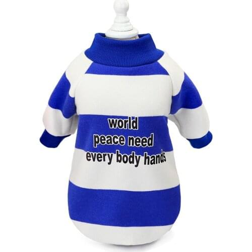 Sports Dog Cat Clothes Winter Warm Pet Clothes For Small Dogs Coat Cute Striped Sweater Costume Pets Puppy Dog Clothing