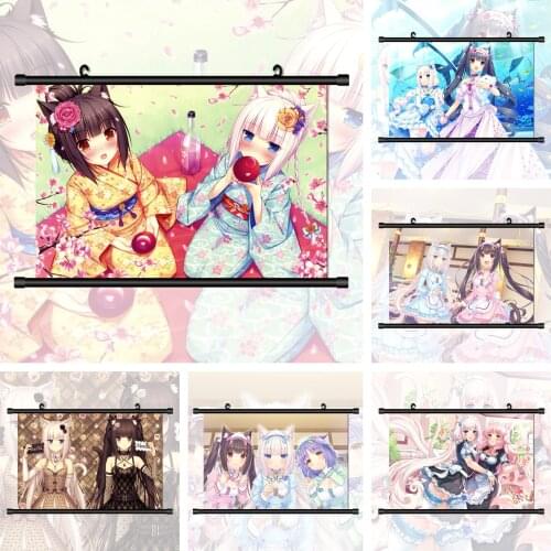 WTQ Nekopara Vanilla Chocola Anime Retro Poster Manga Canvas Painting Anime Posters Wall Decor Wall Art Picturehome Decor