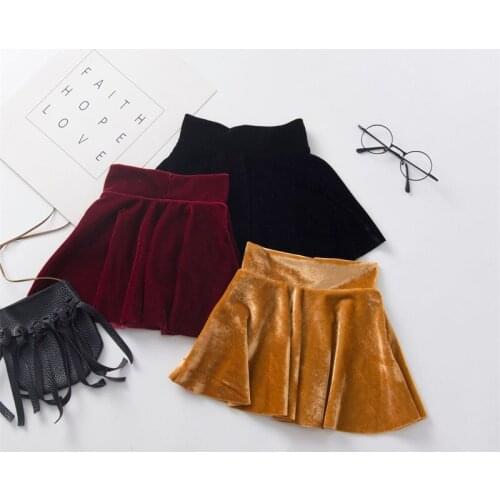 Girls' Skirts Spring and Autumn Childrens Solid Color All-Match Casual High-Waist Pleated Skirt WT556