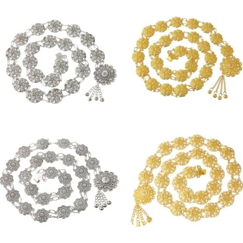 Turkish Gypsy Floral Belly Chains Boho Beachy Ethnic Tribal Festival tassel Body Chain Dancing Jewelry Coin Belt Waist Chain
