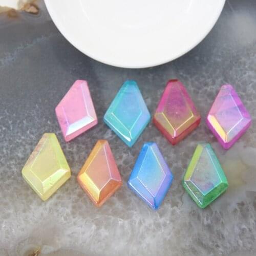 1pcs Top Drilled Rainbow Titanium Natural Crystal Points Pendants Polished Quartz Faceted Charms For DIY Jewelry Necklace Making