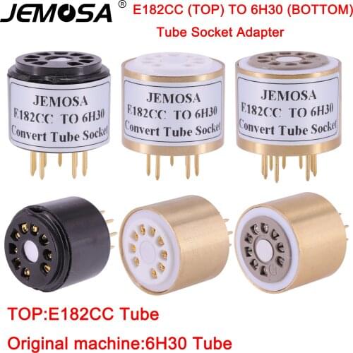 1PC E182CC 7119 5687 Tube (Top) TO 6H30 6N6 Tube (bottom) DIY Audio Amplifier Vacuum Tube Convert Socket Adapter Free Shipping