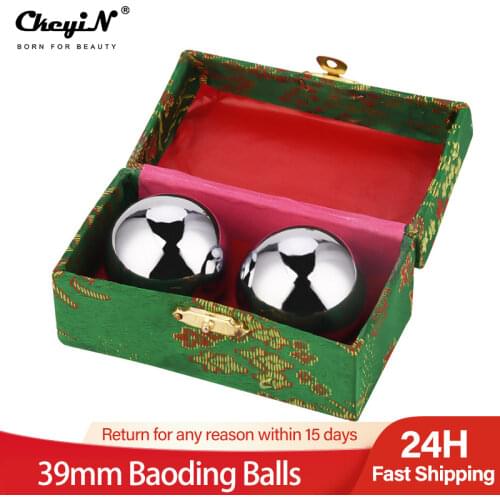 2Pcs Metal Ball Massager Exercise Hand Wrist Chinese Health Exercise Therapy Stress Massager Balls Fatigue Gym Training Travel