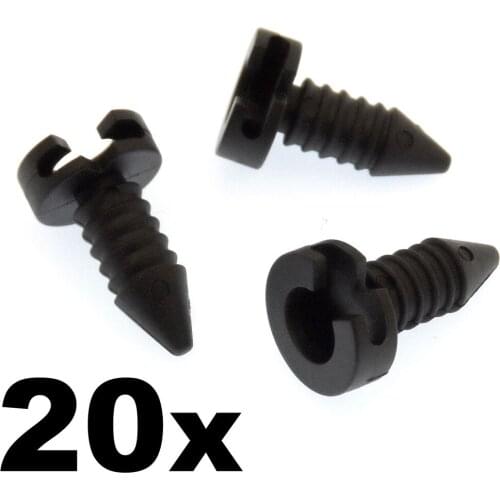 20pcs Black Vehicle Car Interior Door Liner Card Trim Clip Fit 10.6mm Hole Stud Fastener Clips for Land Rover
