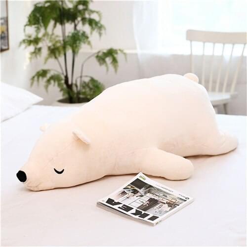 2019 New Kawaii Dressing Polar Bear Plush Doll Baby Super Soft Stuffed Wearable Sleeping Bear Pillow Animal Plush Toy Kids Gifts