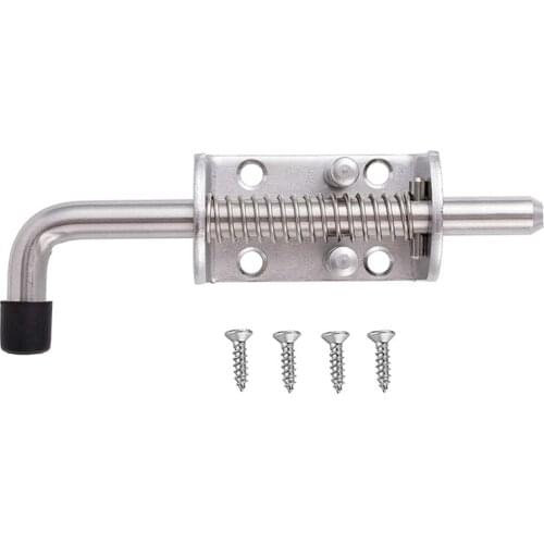 304 Stainless Steel 6.5inch Spring Pin Latch Lock Assembly for Doors Cabinets and Utility Trailer Gate - Heavy Duty