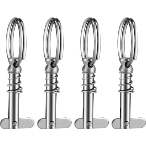 4 Pack Quick Release Pin 1/4 Inch Diameter W/Drop Cam & Spring, Usable Length 1 Inch, Full 316 Stainless Steel, Bimini Top Pin