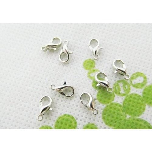 500pcs 6mmx10mm Silver tone/Antique Bronze Rodium Metal Lobster Clasps Hooks Connector Charm Finding DIY Accessory Jewellery