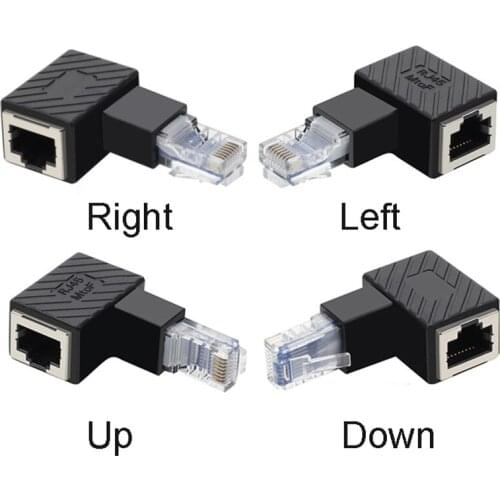 24 PCS 90 Degree Ethernet LAN RJ45 Male to Female Converter Extender Adapter Cat5 Network Cable Connector Wholesale XB