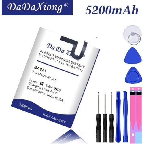 BA621 5200mAh Battery For Meizu Meilan Note 5 M5 Note5 Replacement Phone Batteries+Gift tools +stickers