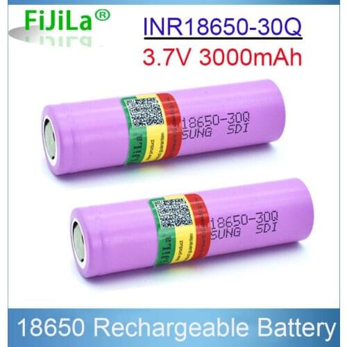 100% New 18650-original for 18650 battery 3.7V 3000 mAh INR18650 - 30Q 20A li ion rechargeable battery for electronic cigare