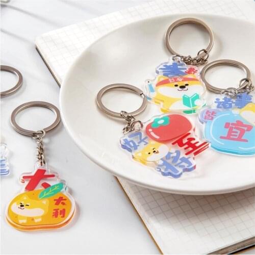 Chinese Word All Things Wins Designs Acrylic Pendant Hangs With O-Ring Craft Gadgets Bags Ket Notebook Decoration Hanging