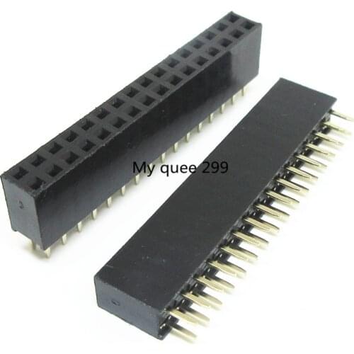 Free shiiping10pcs 32P 2*16pin Female Double Row Straight Pin Pitch 2.54mm 2*16P Needle Header Strip Socket Connector 2.54-2X16P