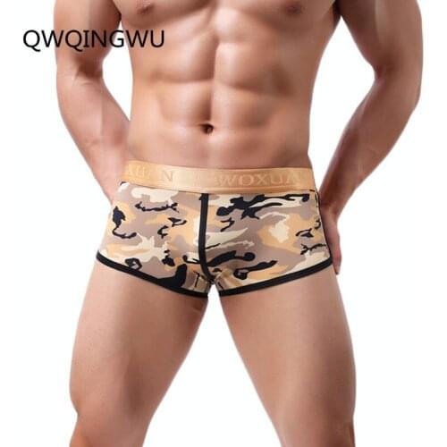 Mens Boxers Sexy Men Underwear Male Underpants Camouflage Male Panties Polyester Shorts U Convex Pouch Boxers Trunk