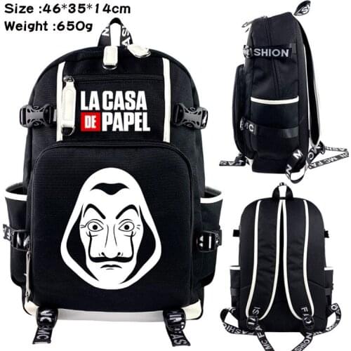 La Casa De Papel Money Heist House of Paper Backpacks Women Men School Bags Laptop Travel Bags Teenager Backpack Mochila