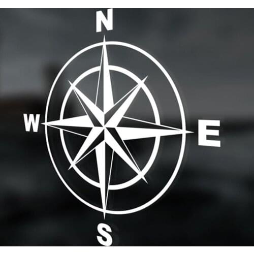 Black/Sliver Nautical Compass Campervan Car Sticker Small/Big Size Removable Waterproof Window Body Decal CL815