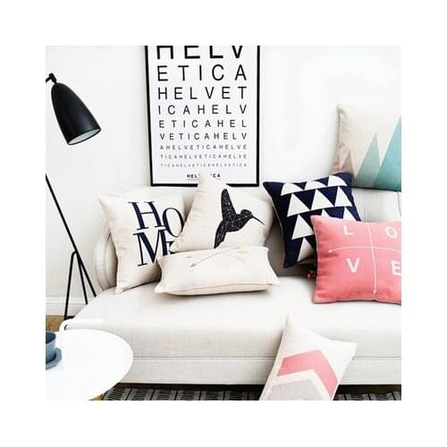 Nordic Decorative Cushions Cover Home Decor Geometric Pillow Cover Pink throw pillows Linen Cushion Cover for sofa