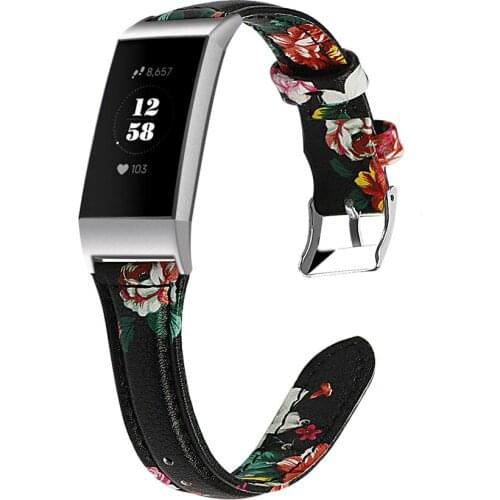 For Fitbit Charge 3 Leather Strap Bracelet Replacement Genuine Leather Wristband for Fitbit Charge 3 Smartwatch Accessories