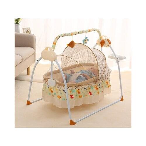 Electric cradle bed crib Baby cradle Intelligent automatic flat bed crib Automatic electric cradle