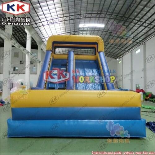 KK Factory 0.55mm PVC Mini Double Splash Blue slide Wet or Dry Water Slide