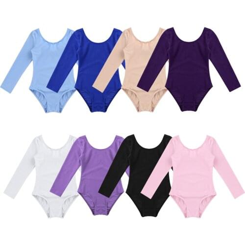 Toddler Girls Gymnastics Leotard Ballet Clothes Dance Wear Black Purple Ballet Leotards Cotton Gymnastics Bodysuit For Dancing