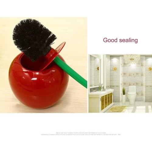 Hot Wine Red/Red/Green Toilet brush Lovely Cherry Shape Lavatory Brush Toilet Brush Holder Set Toilet Borstel Cepillo Wc trump