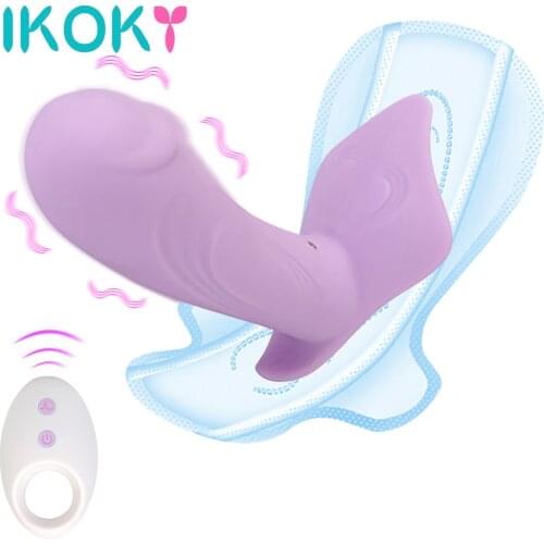 IKOKY Wearable Dildo Vibrator Sex Toys for Woman 10 Speed Remote Control Clitoris Vagina G spot Stimulation Heating