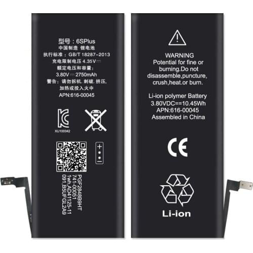 ISUNOO 10pcs/Lot 2750mAh Internal Replacement Lithium Batteries For iPhone 6S Plus real capacity with Gift