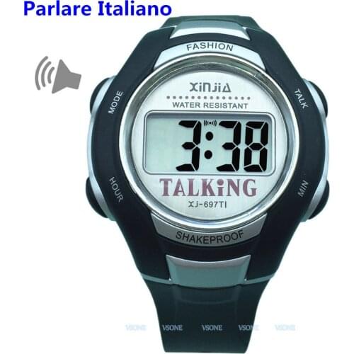 Italian Talking Watch Big Voice For Blind People Quartz Alarm Clock