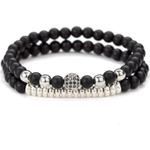 Crown 8mm bohemian multicolor Agate beads Chakra Reiki Buddha Yoga Bracelet elastic adjustable Volcanic Stone Bangles rtg23