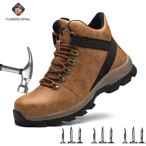 Anti-Smash And Wear-Resistant High-Top Safety Work Shoes Non-Slip And Waterproof Mens Boots Waterproof Work Shoes Steel Shoes