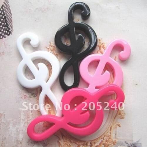 Material For Diy Decoration Lovely Flat Back Big Size 58*29mm 20pcs Mixed 4colors Music Notes
