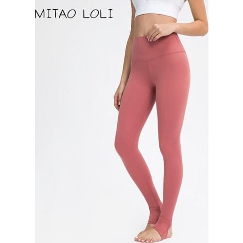 MITAO LOLI Four-way Stretch Plain Sport Leggings Yoga Foot Pants Women Naked Feel Buttery Soft Workout Training Gym Tights XS-XL