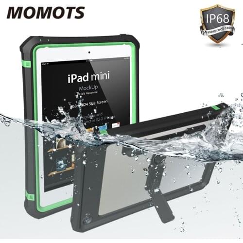 MOMOTS Tablet Waterproof Case for iPad Mini 5/4 with Pencil Holder Shockproof Cover Silicone Tablet Protector for Kids