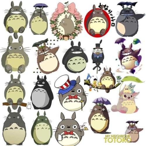 No Face Man Totoro Patch Iron on Heat Transfer Stickers For Kids Clothes DIY T-shirt Iron-On Transfers Cartoon Vinyl Applique