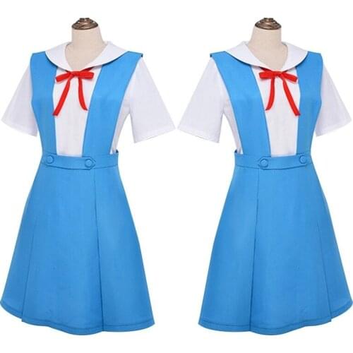 New Anime Evangelion Halloween Women Cosplay Asuka Langley Soryu Tokyo Ayanami Rei Costume School Uniform