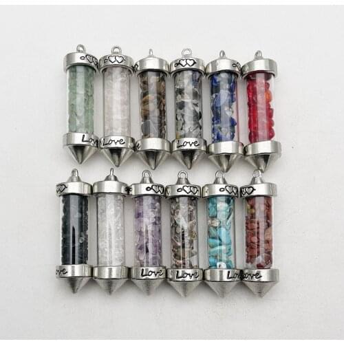 Fashion natural stone Amethysts lapis lazuli Aventurine Necklace Pendant for jewelry making Charm accessories 12pc free shipping