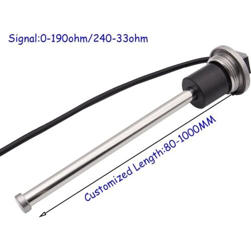 Customized 80-1000MM Water Fuel Level Sensor for Oil Liquid Tank 0-190ohm 240-33ohm fit Fuel Gauge Marine Boat Car Motorcycle