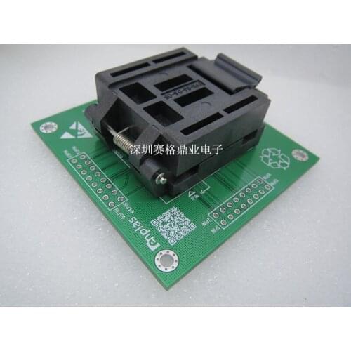 Clamshell FPQ-64-0.5-06 QFP64/LQFP64 ENPLAS spacing 0.5mm IC Burning seat Adapter testing seat Test Socket test bench in stock