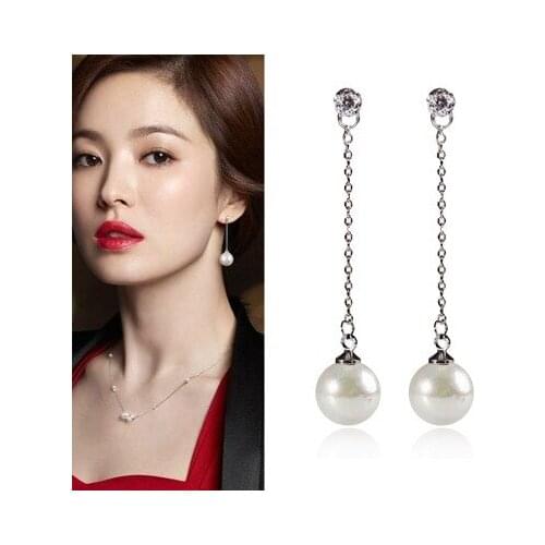 Pearl Hye gyo Song Korean dramas TV For Women Earrings pendientes brincos ornament ресницы piercing man