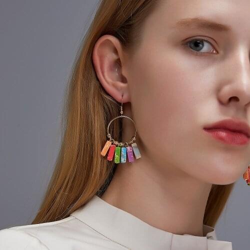 Chakra Earrings for Women Colorful Natural Stones Gold Color Beads Dangle Earrings Designer Boho Drop Earring Gifts Dropshipping