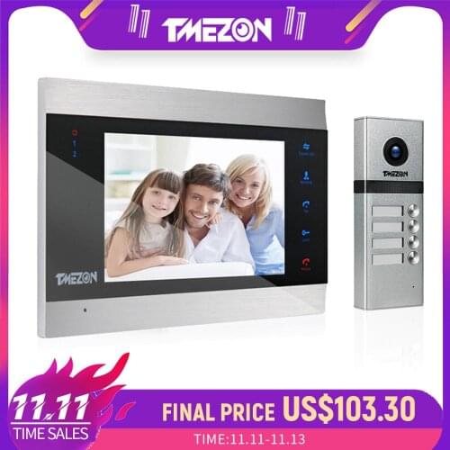 TMEZON Video Intercom Doorbell System, Touch Button ,Support Snapshot & Video Record,Design For Multiple Apartment