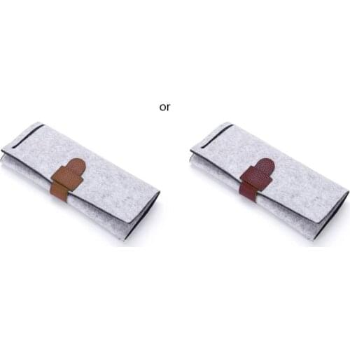 652F Portable Roll-up Felt Jewelry Roll Storage Bag Folding Travel Earrings Necklaces Bracelets Rings Container